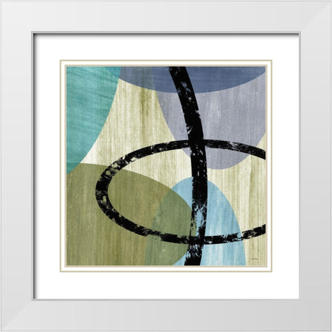 Elastic Blue IV White Modern Wood Framed Art Print with Double Matting by Marcon, Michael