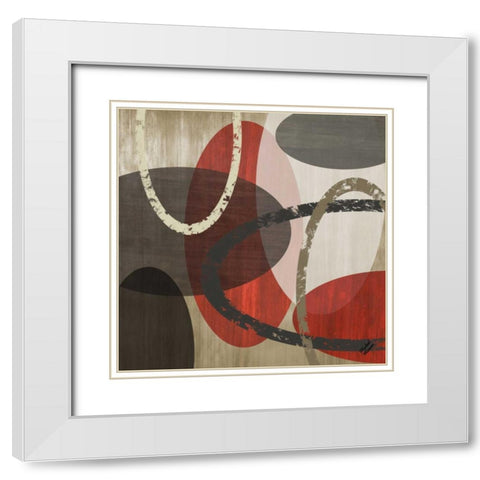 Elastic Red II White Modern Wood Framed Art Print with Double Matting by Marcon, Michael