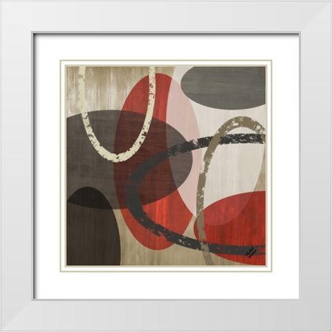 Elastic Red II White Modern Wood Framed Art Print with Double Matting by Marcon, Michael