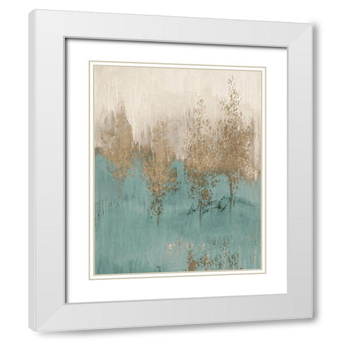 Through The Gold Trees Abstract II White Modern Wood Framed Art Print with Double Matting by Loreth, Lanie