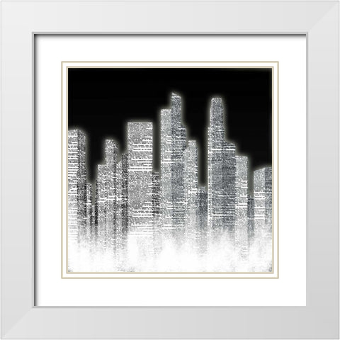 Black and White City I White Modern Wood Framed Art Print with Double Matting by Studio, Sd Graphics