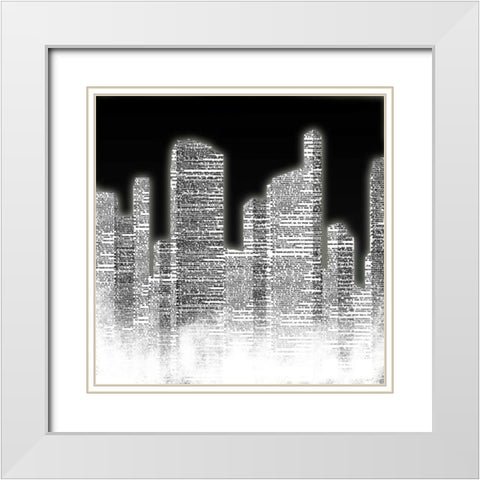 Black and White City II White Modern Wood Framed Art Print with Double Matting by Studio, Sd Graphics