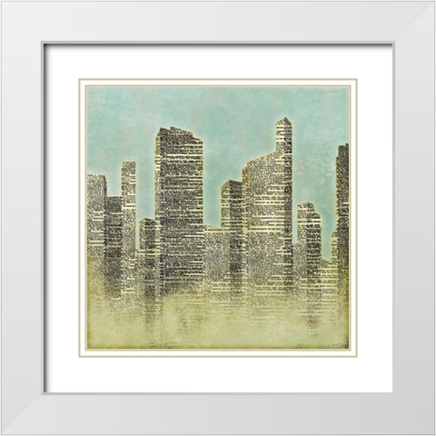 The City II White Modern Wood Framed Art Print with Double Matting by SD Graphics Studio