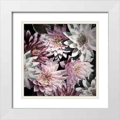 Plum Florals White Modern Wood Framed Art Print with Double Matting by Mansfield, Kathy