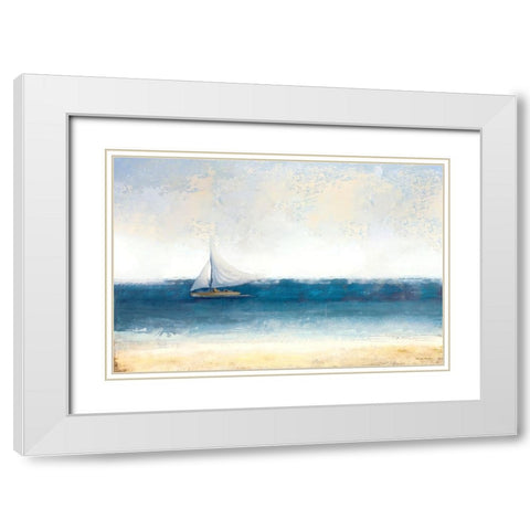 Atlantic Sailing White Modern Wood Framed Art Print with Double Matting by Marcon, Michael