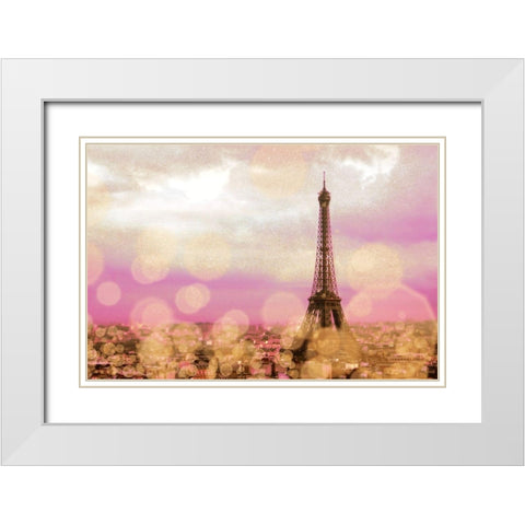 Paris Sparkles White Modern Wood Framed Art Print with Double Matting by Navas, Emily