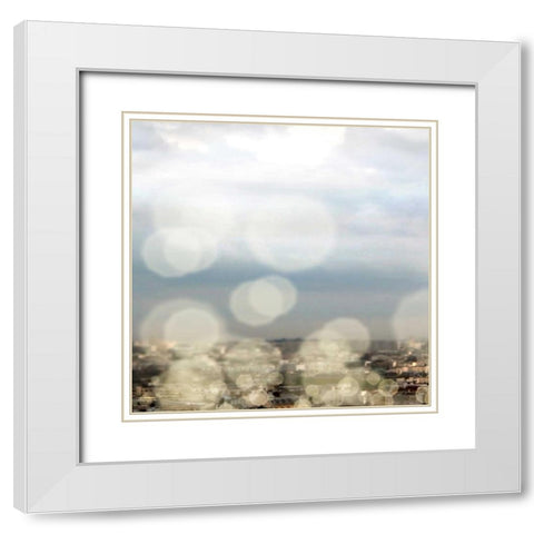City of Lights Square II White Modern Wood Framed Art Print with Double Matting by Navas, Emily