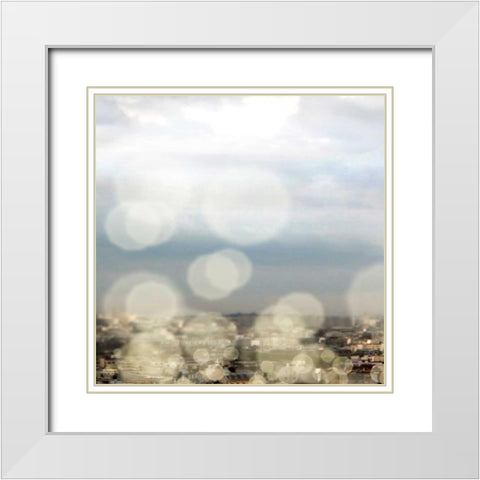 City of Lights Square II White Modern Wood Framed Art Print with Double Matting by Navas, Emily