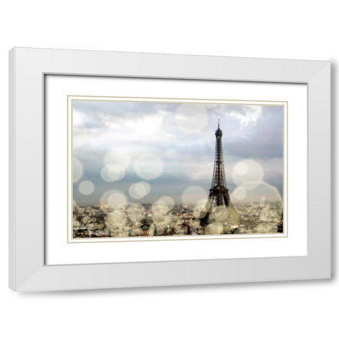 City of Lights White Modern Wood Framed Art Print with Double Matting by Navas, Emily