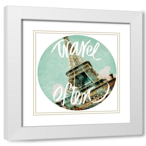 Travel Often White Modern Wood Framed Art Print with Double Matting by Navas, Emily