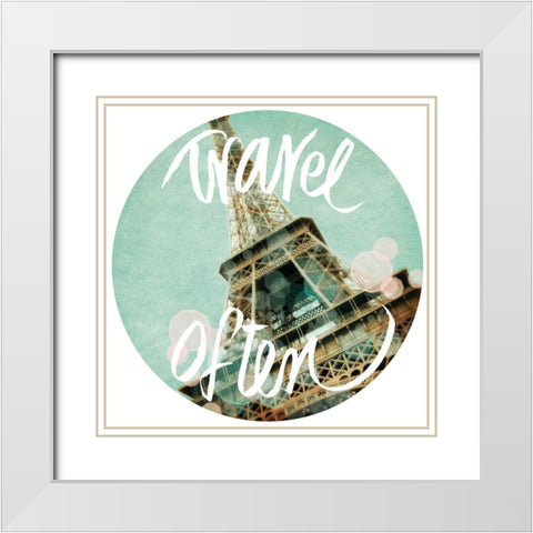 Travel Often White Modern Wood Framed Art Print with Double Matting by Navas, Emily