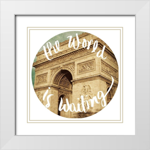 The World Is Waiting White Modern Wood Framed Art Print with Double Matting by Navas, Emily