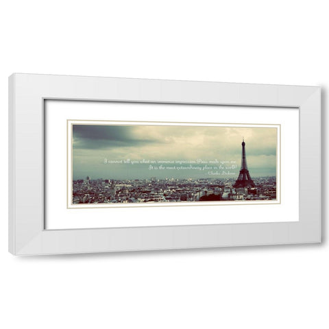 Immense Impression of Paris White Modern Wood Framed Art Print with Double Matting by Navas, Emily