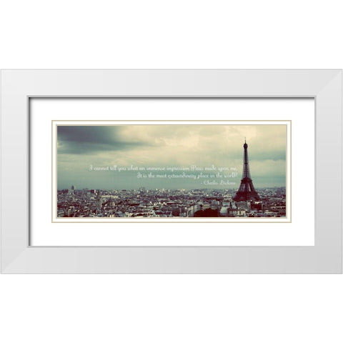 Immense Impression of Paris White Modern Wood Framed Art Print with Double Matting by Navas, Emily