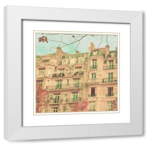 April in Paris II White Modern Wood Framed Art Print with Double Matting by Navas, Emily