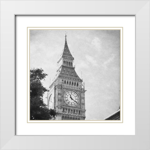 London Sights I White Modern Wood Framed Art Print with Double Matting by Navas, Emily