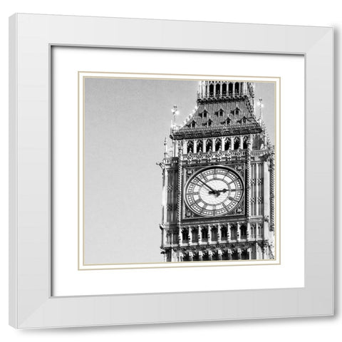 Big Ben White Modern Wood Framed Art Print with Double Matting by Navas, Emily