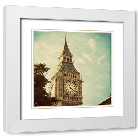 London Sights I White Modern Wood Framed Art Print with Double Matting by Navas, Emily