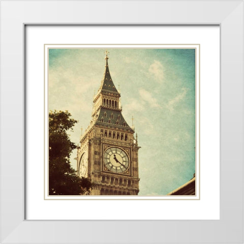 London Sights I White Modern Wood Framed Art Print with Double Matting by Navas, Emily