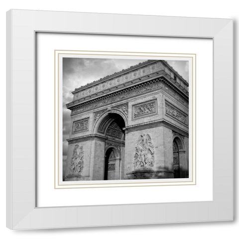 Arc de Triomphe White Modern Wood Framed Art Print with Double Matting by Navas, Emily