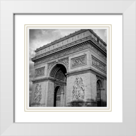 Arc de Triomphe White Modern Wood Framed Art Print with Double Matting by Navas, Emily