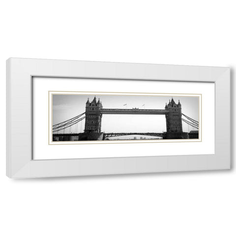 London Bridge White Modern Wood Framed Art Print with Double Matting by Navas, Emily