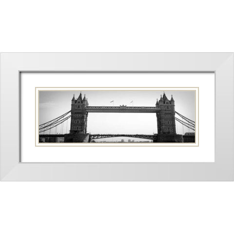 London Bridge White Modern Wood Framed Art Print with Double Matting by Navas, Emily