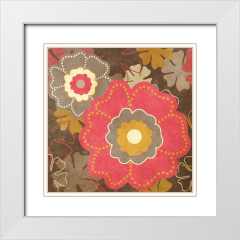 Fun Flowers I White Modern Wood Framed Art Print with Double Matting by Studio, Sd Graphics