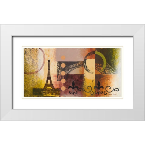 Eiffel I White Modern Wood Framed Art Print with Double Matting by Marcon, Michael