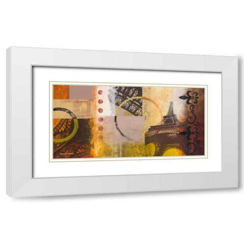 Eiffel II White Modern Wood Framed Art Print with Double Matting by Marcon, Michael