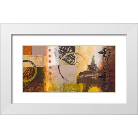 Eiffel II White Modern Wood Framed Art Print with Double Matting by Marcon, Michael