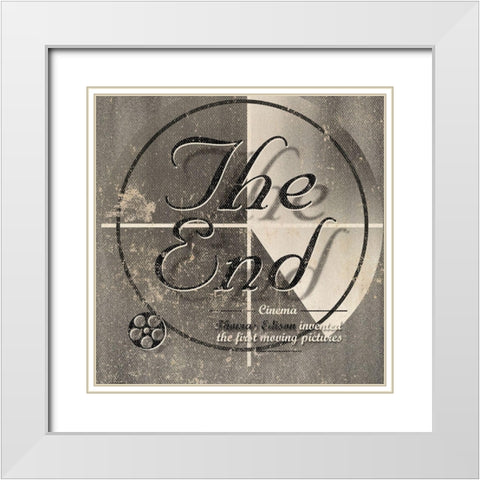 The End White Modern Wood Framed Art Print with Double Matting by Sd Graphics Studio