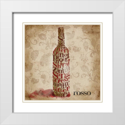 Type of Wine I White Modern Wood Framed Art Print with Double Matting by SD Graphics Studio