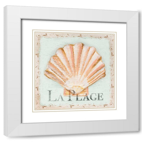 La Plage White Modern Wood Framed Art Print with Double Matting by Hakimipour, Tiffany