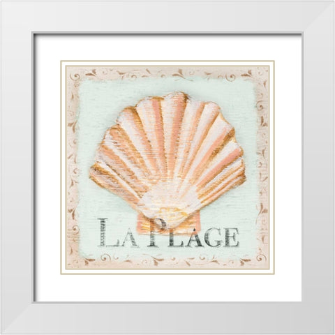La Plage White Modern Wood Framed Art Print with Double Matting by Hakimipour, Tiffany