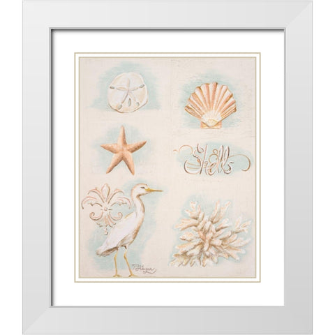Sandy Shore I White Modern Wood Framed Art Print with Double Matting by Hakimipour, Tiffany