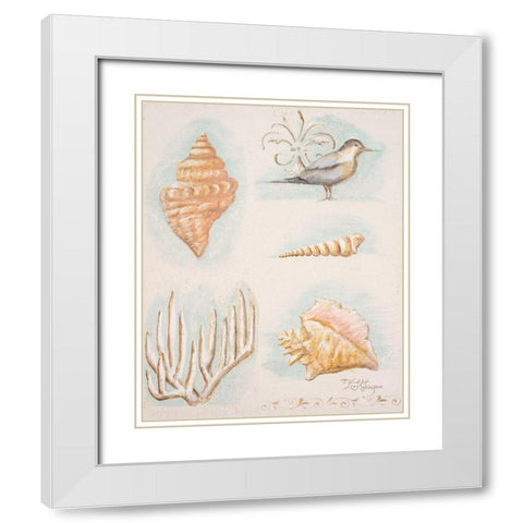 Sandy Shore II White Modern Wood Framed Art Print with Double Matting by Hakimipour, Tiffany