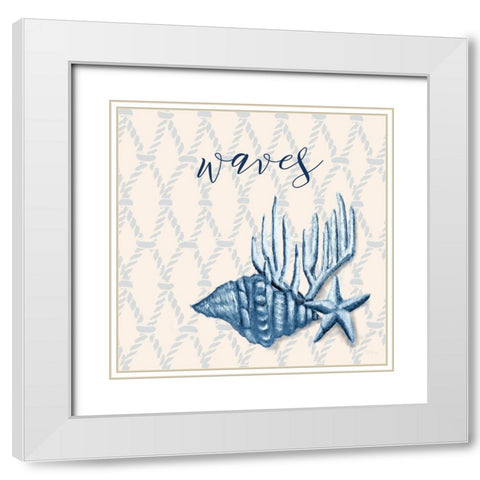 Ocean Waves II White Modern Wood Framed Art Print with Double Matting by Hakimipour, Tiffany