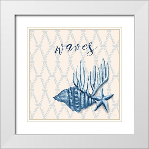 Ocean Waves II White Modern Wood Framed Art Print with Double Matting by Hakimipour, Tiffany