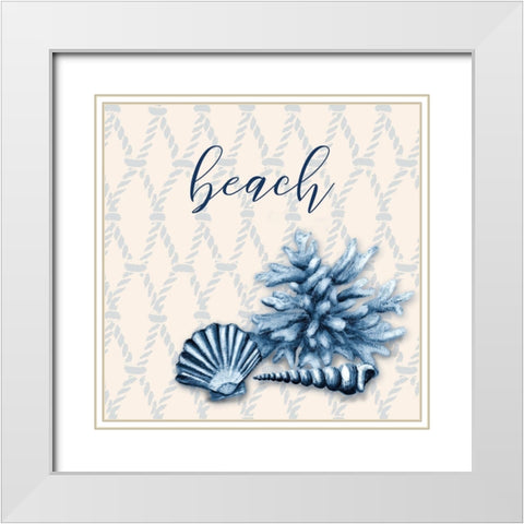 Ocean Waves IV White Modern Wood Framed Art Print with Double Matting by Hakimipour, Tiffany