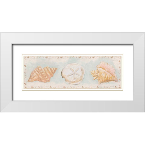 Sandy Shells II White Modern Wood Framed Art Print with Double Matting by Hakimipour, Tiffany