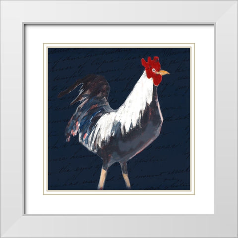 Morning Glory in Navy White Modern Wood Framed Art Print with Double Matting by Slivka, Jane