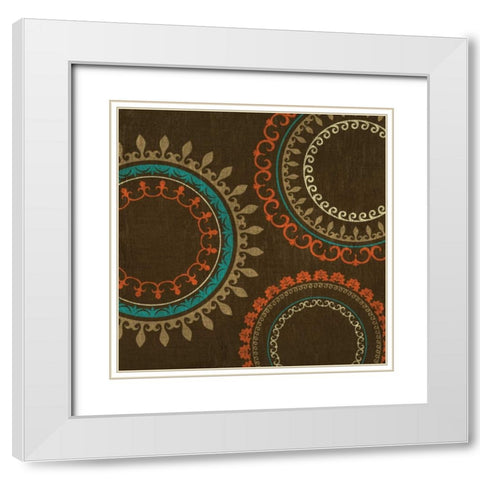 Chocolate Suzani II White Modern Wood Framed Art Print with Double Matting by Studio, Sd Graphics