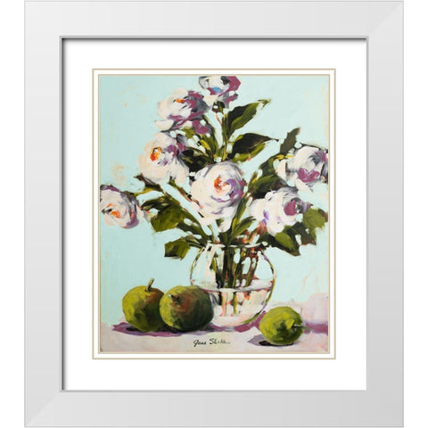 White Rose White Modern Wood Framed Art Print with Double Matting by Slivka, Jane