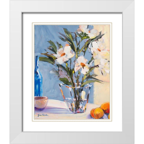 Morning Rose II White Modern Wood Framed Art Print with Double Matting by Slivka, Jane