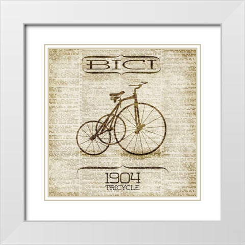 BICI 1904 White Modern Wood Framed Art Print with Double Matting by SD Graphics Studio