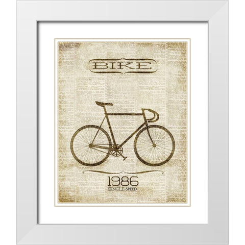 Bike 1986 White Modern Wood Framed Art Print with Double Matting by Studio, Sd Graphics