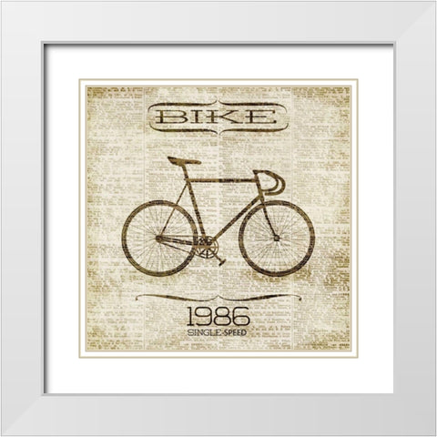 Bike 1986 White Modern Wood Framed Art Print with Double Matting by Studio, Sd Graphics