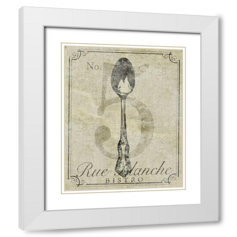 French Vintage Bistro White Modern Wood Framed Art Print with Double Matting by SD Graphics Studio
