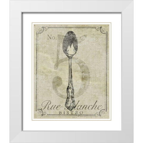 French Vintage Bistro White Modern Wood Framed Art Print with Double Matting by SD Graphics Studio